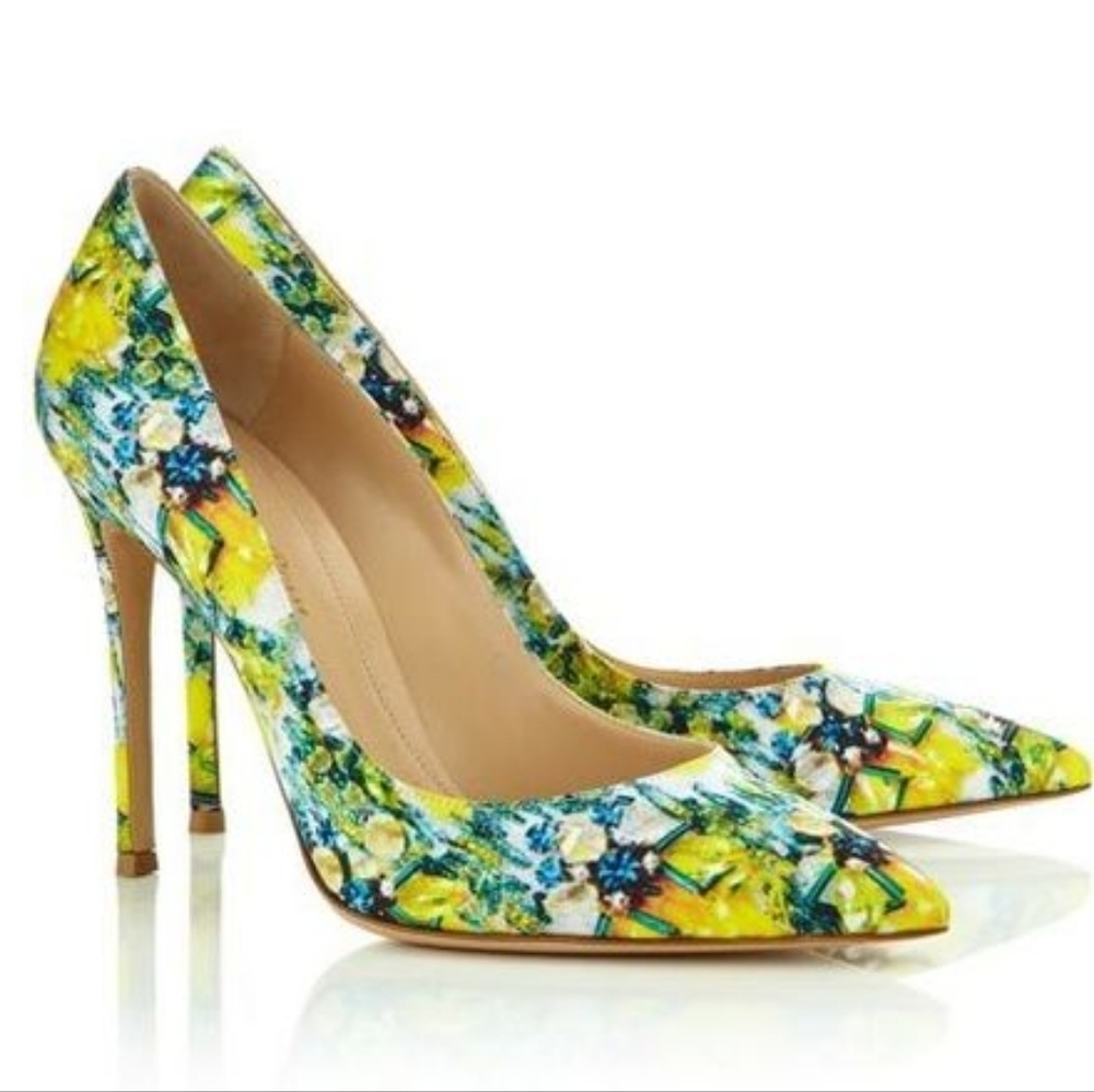 Mary Katrantzou Satin Floral Heels 👠